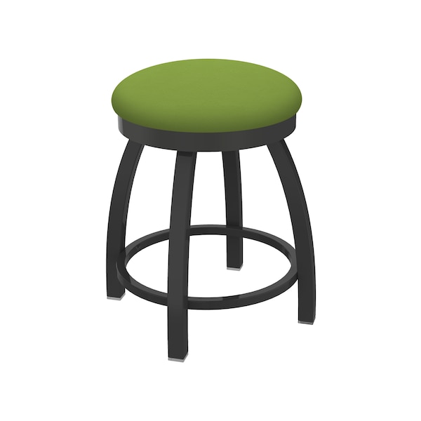 18" Swivel Vanity Stool, Pewter Finish, Canter Kiwi Green Seat
